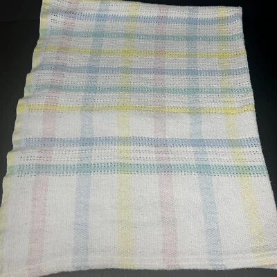 Manta bebé Beacon WPL 1675 a cuadros pastel algodón tejido gofre azul verde rosa Foto 1 de 4