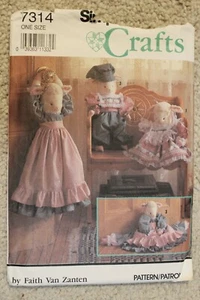 Sewing Pattern Simplicity 7314 Stuffed Plush Lamb Doll +clothes Van Zanten draft - Picture 1 of 11