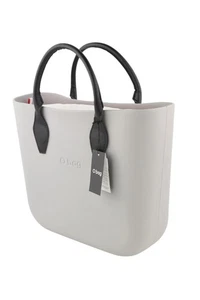 O BAG Damen Tasche OS hellgrau Innentasche Reißverschluss Doppelgriffe eckig Freizeit * - Bild 1 von 15