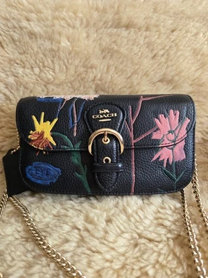 Bolso Coach X Jean Michel Basquiat Kleo Floral Bandolera/Cartera sin asas - Negro Foto 1 de 4
