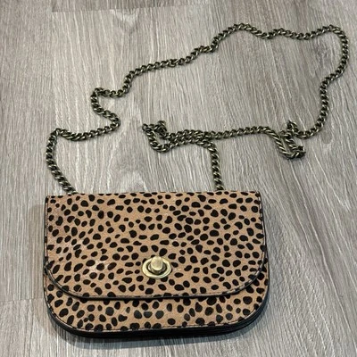 Bolso Bandolera Anthropology Leanna Leopardo Estampado Animal Cadena Metal Foto 1 de 4