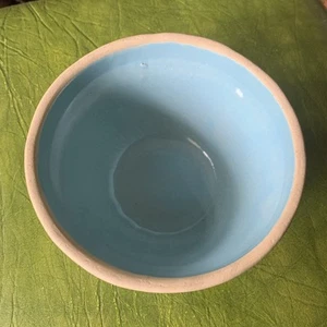 Vintage Monmouth Pottery Bowl Stoneware Glaze Ribbed Beehive Small 5” Blue Nice - Picture 1 of 9