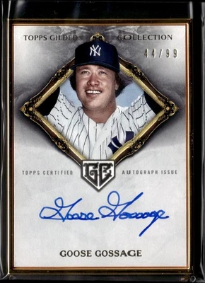 GOOSE GOSSAGE #/99 2023 TOPPS GILDED COLLECTION GOLD FRAMED ON CARD AUTO YANKEES - Image 1 of 3