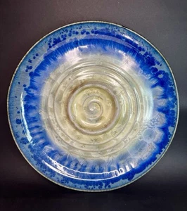 Bill W. Campbell Pottery Flambeaux Crystalline Glaze Bread Oil Dip/Platter 13" - Picture 1 of 8