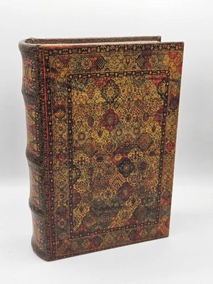 Decorative Antique Inspired Faux Book Secret Storage Box Lined Magnetic Closure - Image 1 of 4