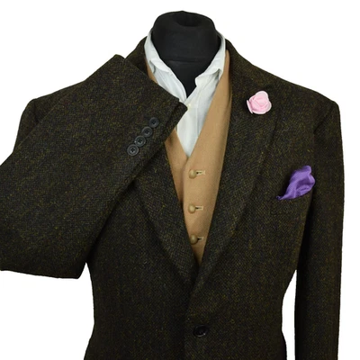 Harris Tweed Tailored Country 2 Tone Brown Blazer Jacket 48R #34 PRISTINE - Image 1 of 4