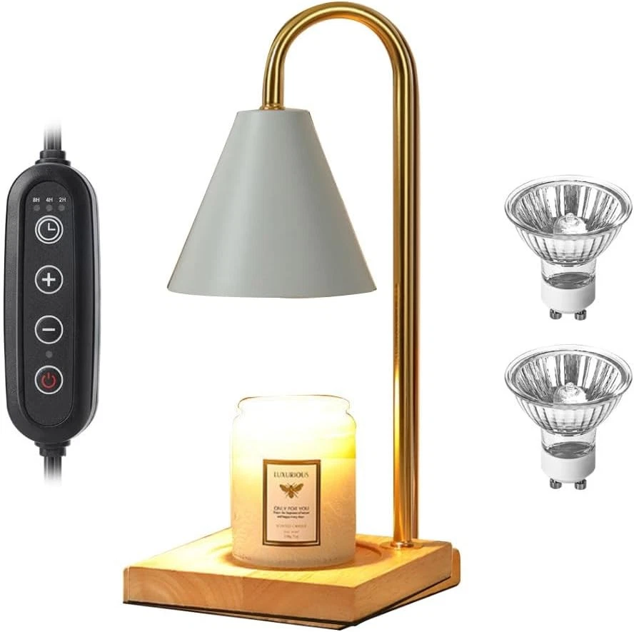 Lámpara Calentador de Velas Eléctrico Regulable con Temporizador y 2 Bombillas para Dormitorio Foto 1 de 4