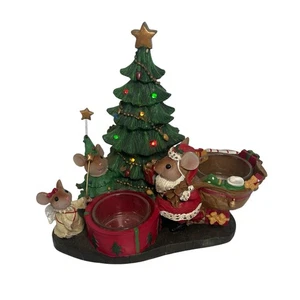 Yankee Candle Light Up Christmas Tree Mouse Mice Tea Light Holder Holiday - Bild 1 von 5