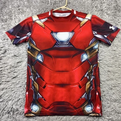 Camisa Under Armour Para Hombre XL Roja Iron Man Compresión Alter Ego Guerra Civil Foto 1 de 4