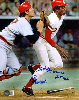 Ed Armbrister Signed 8x10 Photo Cincinnati Reds "Bunt Play Game 3 75 WS" Beckett - Image 1 of 2