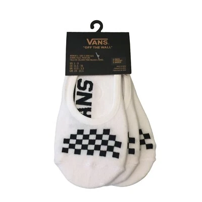 VANS Women's White Black Checkerboard Liners Size 1-6 Set of 3 - Image 1 of 4