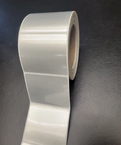 Silver Polyester Mylar Thermal Printer label roll,3" x 2.5",3" core,perf,qty 500 - Picture 1 of 2