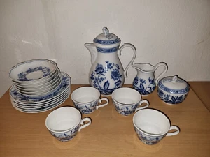 Tirschenreuth Zwiebelmuster Echt Kobalt Blau Kaffee-Service  - Bild 1 von 12