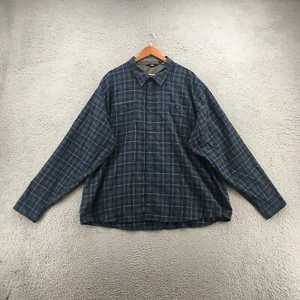 Wrangler Button Up Shirt Mens 4XL Blue Plaid Cotton Blend Long Sleeve Collared - Picture 1 of 21