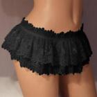 Lace Briefs Men Panties Thongs Ruffled Mini Skirt Crossdress Costume Panty Skirt