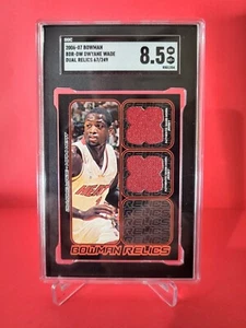 2006-07 Bowman Dwayne Wade /249 BDR-DW Dual Relics Miami Heat GAME WORN SGC 8.5 - Bild 1 von 3