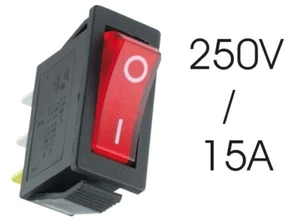 Kippschalter On- Off ROT Wippschalter beleuchtet - 29,2x10,5x16,5mm - Glimmlampe - Picture 1 of 1