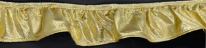 2" gold lame ruffled ribbon fabric trim 18 yards trimming - Picture 1 of 1