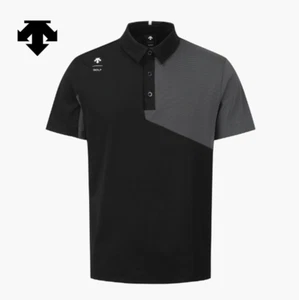 DESCENTE GOLF Men's Colorblock short sleeve t-shirt BLACK ASIAN FIT - Picture 1 of 8