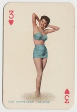 Cyd Charisse vintage 1950s Maple Leaf NZ Playing Card of Film Star 3H