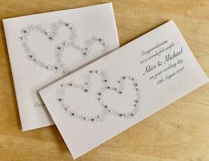 Handmade Personalised Wedding Day Engagement Card And Matching Money Gift Wallet