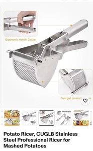 Potato Ricer, CUGLB Stainless Steel Professional Ricer for Mashed Potatoes - Picture 1 of 8
