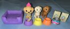 Large Lot of Barbie Doll Pets Dogs Food Beds food bowls