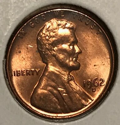 1962 D BU Uncirculated Lincoln Cent From Original Bank Roll - Image 1 of 2