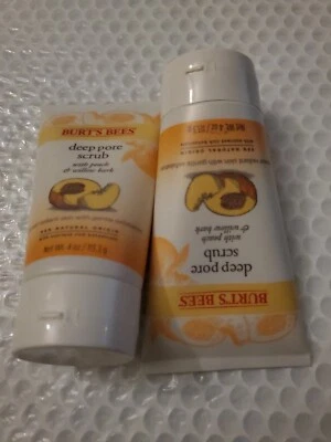 BURT'S BEES~PEACH & WILLOW BARK DEEP PORE FACIAL SCRUB 4 OZ  Two Pack Combo  - Image 1 of 2