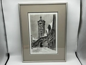 Paul Geissler Etching “Rothenburg” Pencil Signed Framed Original 12x15 - Picture 1 of 11