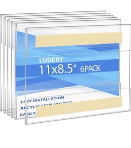 Acryl Schild Halter 8,5 x 11 Zoll Horizontal 6 Stück, Klar Kunststoff Schild Halten... - Bild 1 von 6