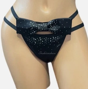 Victoria’s Secret FASHION SHOW LIMITED raso fiocco cristalli perizoma panty medio nuovo - Foto 1 di 10