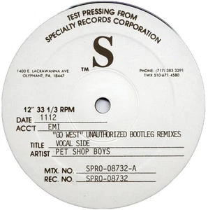 Pet Shop Boys - Go West (Unauthorized Bootleg Remixes) (12", TP) (Very Good Plus - Imagen 1 de 3