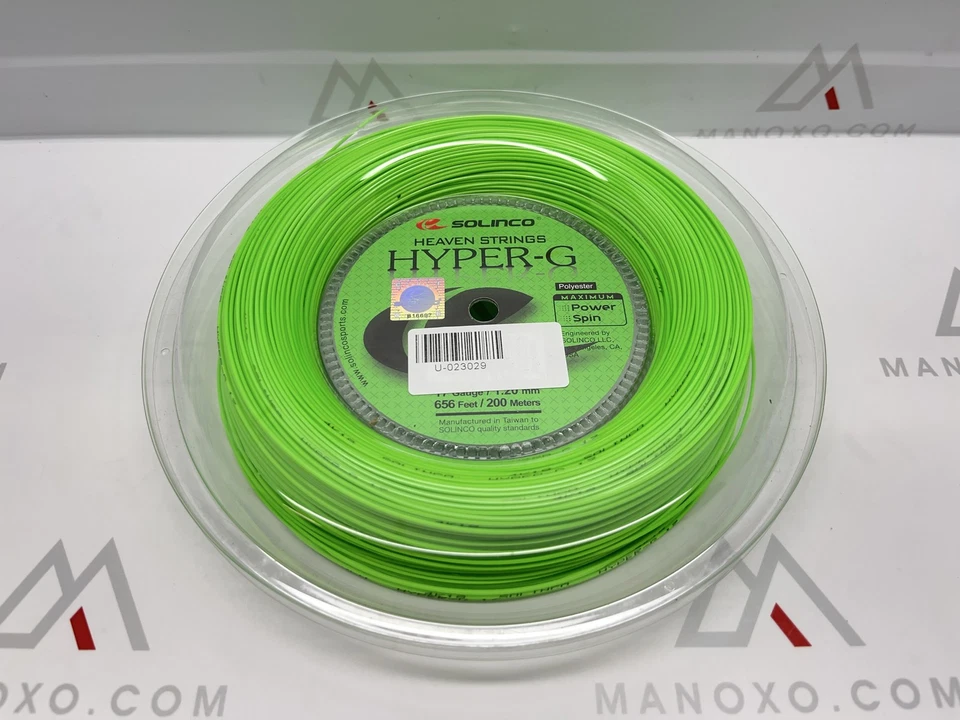 Carrete de cuerda de tenis Solinco Hyper-G copoliéster 656 pies/200 m extremo Foto 1 de 1