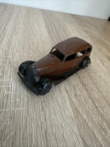 ORIGINAL VINTAGE DINKY TOYS 30D VAUXHALL SALOON BROWN DIECAST MODEL CAR - Picture 1 of 9