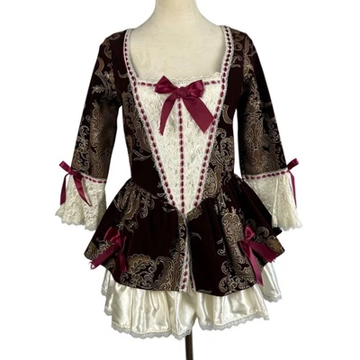 Vintage Charades Contessa Small Renaissance Baroque Costume Burgundy Whimsigoth - Image 1 of 4