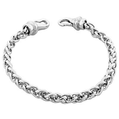 Brazalete de cadena cubana de eslabones clásicos de acero inoxidable EDFORCE tono plateado para hombre Foto 1 de 2