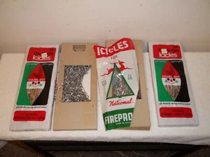 Vtg 4 Packages Fireproof Christmas Icicles Double-Glo & National - Picture 1 of 6