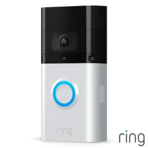 RING VIDEO DOORBELL 3 PLUS 1080P HD MOTION DETECT PRE-ROLL CAMERA - SATIN NICKEL - Picture 1 of 12