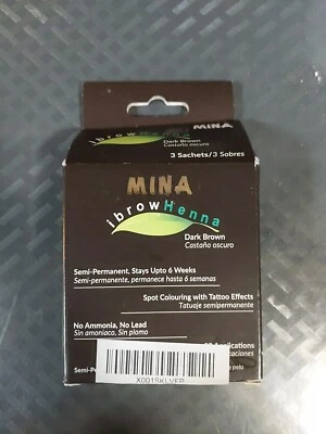 Mina ibrow Dark Brown Natural Spot Coloring Brow Powder 3 Sachets BB 06/2025 #Z9 - Image 1 of 2