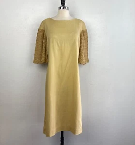 Vestido Vintage Años 60 Martin Berens Vara de Oro Mostaza Cambio Grande Alto Juniors - Imagen 1 de 10
