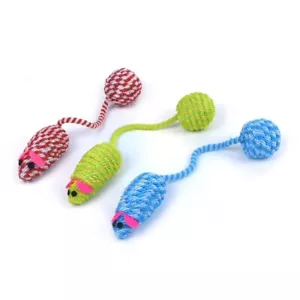 3 Pcs Mice squeak Toy Colorful False Mouse Interactive Toy for Indoor Cats - Picture 1 of 8