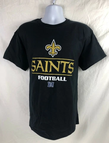 NEW ORLEANS SAINTS NFL FOOTBALL LOGO BLACK T-SHIRT M  XL FREE SHIPPING CLOSEOUT Cover
