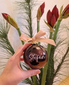 Christbaumkugel Weihnachtsbaum Kugel Name Personalisiert - Bild 1 von 4