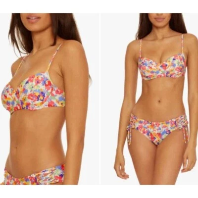 Nuevo Conjunto de Bikini de Natación Becca Flower Fields Con Aros Floral Multi Grande Foto 1 de 4
