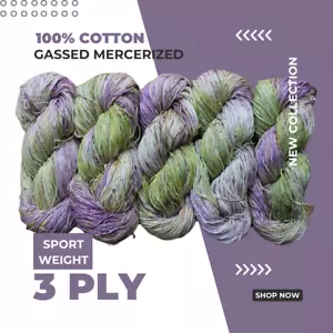 5 x 100 Grams - 100% Gassed Mercerized Cotton - Hand Dyed - 3ply - 1400 Yards 17 - Picture 1 of 1