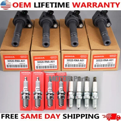 Paquete de 4 bobinas de encendido y bujías OEM UF582 para Civic 2006-2011 1,8 L L L4 E1082 Foto 1 de 4