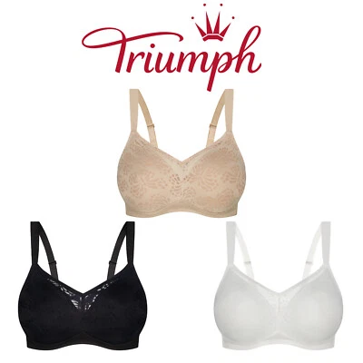 Бюстгальтер женский удобный Triumph кружевной минимайзер N беспроводной без проводов нижнее белье большого размера - Изображение 1 из 2