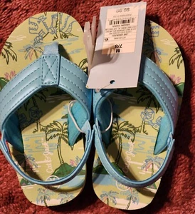 Cat & Jack Lime Green Toddler Flip Flops - Size 7/8 Medium - Picture 1 of 1