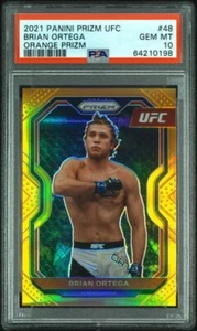 Brian Ortega 2021 Panini Prizm UFC #48 Orange Prizm/99 PSA 10 - Imagen 1 de 4